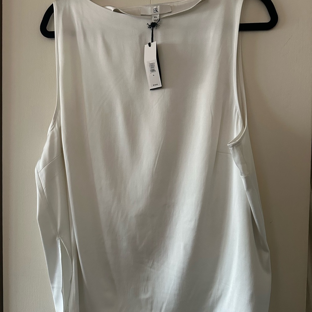 Banana Republic Elegant Satin White Sleeveless Top NWT